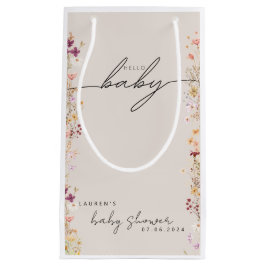 ベージュボホワイルドフラワーベビーシャワー特典 スモールペーパーバッグ