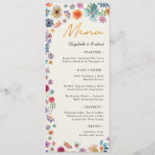 ベージュボホーシックフローラワイルドフラワー庭園の結婚式 メニュー (正面)