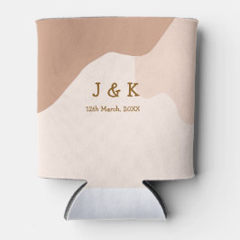 ベージュボホ曲線結婚オレンジの名前日付 缶クーラー