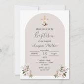 ベージュボーイバプテスマ招待状 招待状 (正面)