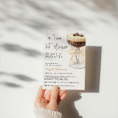 ベージュボーエスプレッソマルティーニブライダルシャワー 招待状