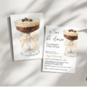 ベージュボーエスプレッソマルティーニブライダルシャワー 招待状