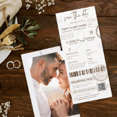 ベージュボーディングパスの宛先の写真結婚の写真 招待状