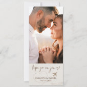 ベージュボーディングパスの宛先の写真結婚の写真 招待状 (裏面)