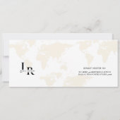 ベージュボーディングパスウェディングRSVPエンクロージャカード 招待状 (裏面)