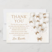 ベージュボーバルーンガール誕生日サンキューカード サンキューカード (正面)