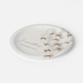 ベージュボーバルーン誕生日紙プレート ペーパープレート (アングル)