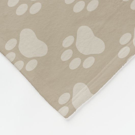 ベージュポープリントパターン名前をカスタムする フリースブランケット (角)