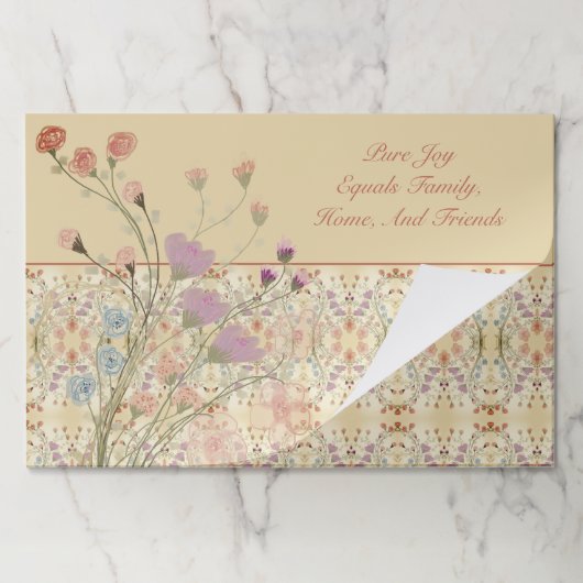 ベージュマウヴェとブルーテーブルデコール ペーパーパッド (折り畳み)