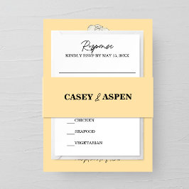 ベージュマグノリア結婚ズ 招待状ベリーバンド