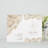 ベージュマーブリングデザインサービスメニューパンフレット (スタンド正面)