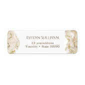 ベージュマーブリング差出人住所ラベル ラベル (正面)