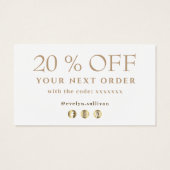 ベージュマーブリング感謝していデザインお客様の割引カード (裏面)