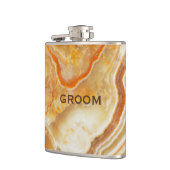 ベージュマーブルストーンプリント フラスク (左)