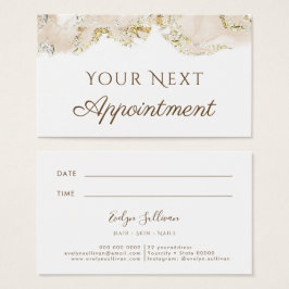 ベージュマーリングデザインアポイントメントカード