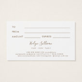 ベージュマーリングデザインギフトカード (裏面)