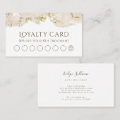 ベージュマーリングデザインロイヤリティカード 名刺 (正面/裏面)
