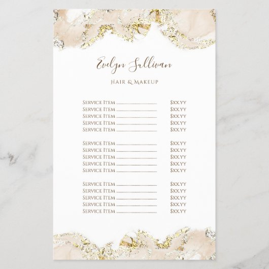 ベージュマーリングデザイン価格表フライヤー チラシ (正面)