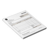 ベージュミニマリスト小規模企業の請求書テンプレート ノートパッド (アングル)