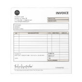 ベージュミニマリスト小規模企業の請求書テンプレート ノートパッド (正面)