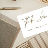ベージュミニマリスト手書きサンキューカード サンキューカード