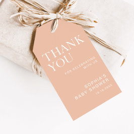 ベージュミニマリスト赤ちゃんシャワー ギフトタグ