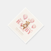 ベージュミニマルなベビーシャワーを心底待ちできる スタンダードカクテルナプキン (角)