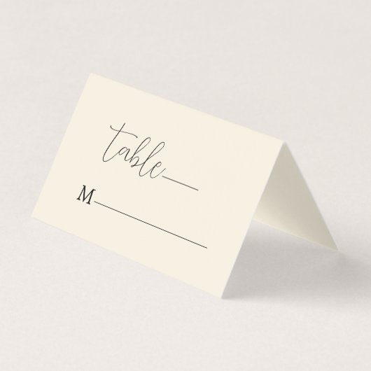 ベージュミニマルの背景に黒い書道 名刺 (正面)