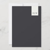 ベージュミニマルカマルリネンタイポグラフィ結婚ズ 招待状 (裏面)