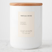 ベージュミニマルキャンドルラベル フードラベル (正面)