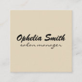 ベージュミニマルサロンマネージャー スクエア名刺 (正面)