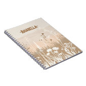 ベージュミニマルソフト秋フローラガーデン ノートブック (右側)