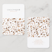 ベージュミニマルテラゾモザイクジュエリーディスプレイ 名刺 (正面/裏面)