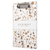 ベージュミニマルテラゾモザイク クリップボード (左)