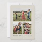 ベージュミニマルフレーム4写真ハッピー感謝祭 シーズンカード (正面)