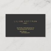 ベージュミニマルブラック金ゴールド脚本フリーライター 名刺 (裏面)