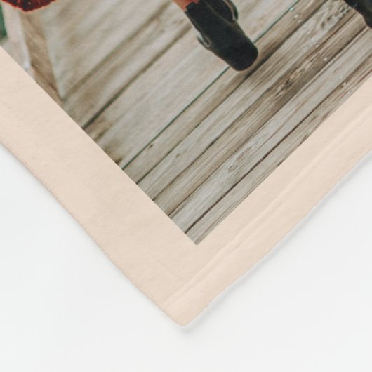 ベージュミニマルベスティーズ4フォトコラージュ フリースブランケット (角)