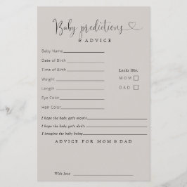 ベージュミニマルベビー予測アドバイスカード