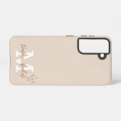ベージュミニマルモダンイニシャルモノグラム名 SAMSUNG GALAXYケース (裏面横)