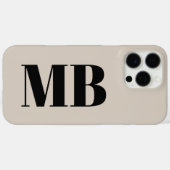 ベージュミニマルモダンリストはっきりしたイニシャルモノグラム Case-Mate iPhoneケース (裏面 (横))