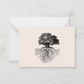 ベージュミニマルヴィンテージツリー名前をカスタムする ノートカード (裏面)