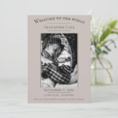 ベージュミニマル写真誕生のお知らせ 案内状 (スタンド正面)