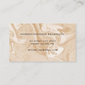 ベージュミニマル大理石テクスチャモダン 名刺 (裏面)