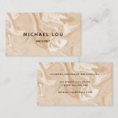 ベージュミニマル大理石テクスチャモダン 名刺 (正面/裏面)
