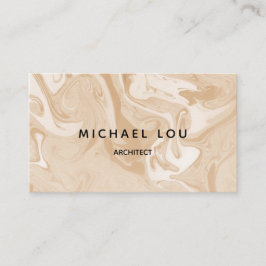 ベージュミニマル大理石テクスチャモダン 名刺