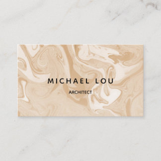 ベージュミニマル大理石テクスチャモダン 名刺