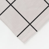 ベージュミニマル幾何格子パターン フリースブランケット (角)