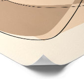 ベージュミニマル抽象芸術/ラインアート ポスター (角)