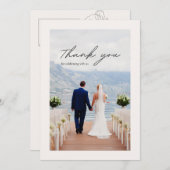 ベージュミニマル結婚リストフラワー 招待状 (正面/裏面)