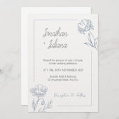 ベージュミニマル結婚リスト 招待状 (正面/裏面)